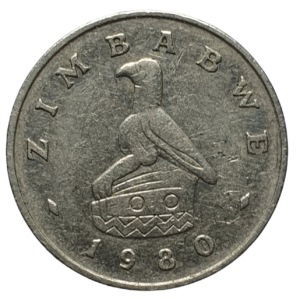 Zimbábue, 10 cents 1980, cuproníquel, 3.82 g, 19.98 mm, km# 3, pássaro protetor