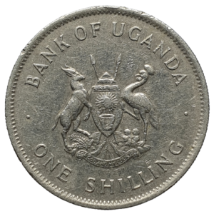 Uganda, 1 shilling 1976, 5.8 g, 26 mm, km# 5a (magnética)