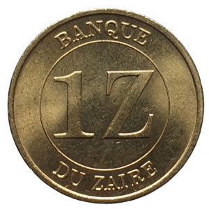 Zaire (atual RD Congo), 1 zaire 1987, latão, 5 g, 21 mm, km# 13