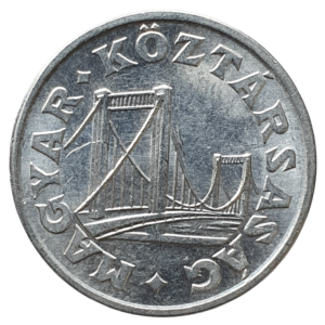 Hungria, 50 filler 1990, alumínio, 1.2 g, 21.5 mm, km# 677