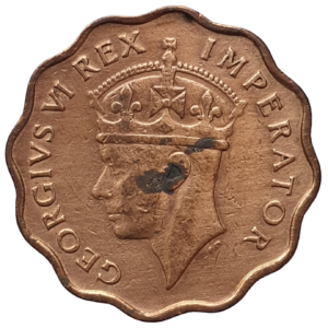 Chipre, 1 piastra 1944, bronze, 5.2 g, 23 mm, km# 23a