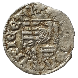 Hungria Medieval, Sigismundo, denar, prata, 0.5 g, 18 mm, 1390 a 1427