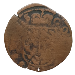 Liege (estado belga), aidant 1581 a 1612, cobre, 3.6 g, 26 mm, km# 13, Ernest da Bavária