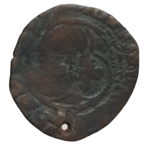 França, Carlos VII, double tournois 1431 a 1447, prata baixa, 0.9 g, 21 mm