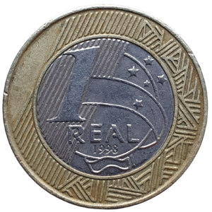 Brasil, República, 1 real 1998, comemorativa aos 50 anos da Declaração dos Direitos Humanos