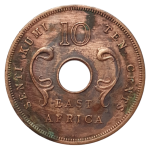 África Oriental, 10 cents 1964, bronze, 9.4 g, 30 mm, km# 40