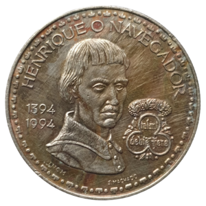 Portugal, 200 escudos 1994, cuproníquel, 21 g, 36 mm, km# 670, 600 anos de dom Henrique, o Navegador