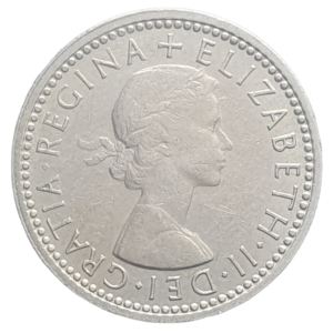 Reino Unido, 6 pence 1961, cuproníquel, 2.8 g, 19 mm, km# 903