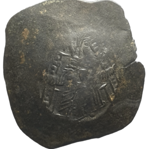 Império Bizantino, aspron trachy, 1185 a 1195 dC, prata baixa, 2.7 g, 30 mm, N# 149184