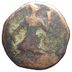 Império Kushana, didracma, 144 a 250 dC, cobre, 8.2 g, 22 mm, N# 32946