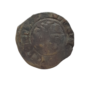 França, Filipe IV, double parisis, 1295 a 1305, prata 0.480, 1.6 g, 19 mm