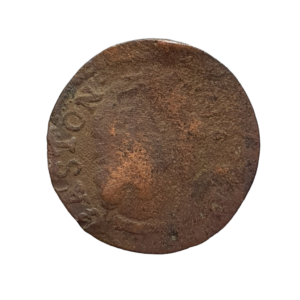 Dombes (principado da França Feudal), príncipe Gaston, denier tournois, 1653, cobre, 1.7 g, 16.5 mm