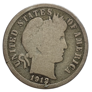 Estados Unidos, 1 dime 1912, prata 0.900, 17.9 mm, 2.5g, km# 113