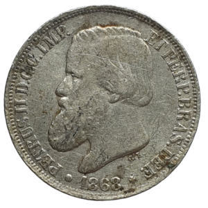 Brasil, Império, 200 réis 1868, prata 0.835, 2.5 g, 19 mm