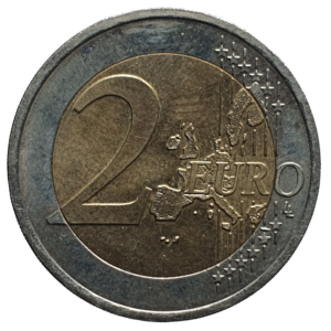 Áustria, 2 euros 2005, bimetálica, 8.5 g, 25.75 mm, km# 3124, 50 anos do tratado do estado austríaco