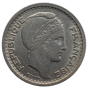 Argélia (colônia francesa), 20 francos 1949, cuproníquel, 5.5 g, 23 mm, km# 91