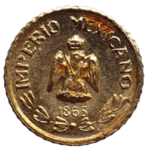 México, token de casamento, provavelmente anos 1940/50, 0.5 g, ouro 12K, 10 mm