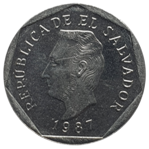 El Salvador, 50 centavos 1987, aço inox, 2 g, 17 mm, km# 154