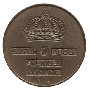 Suécia, 2 öre 1964, bronze, 4 g, 21 mm, km# 821