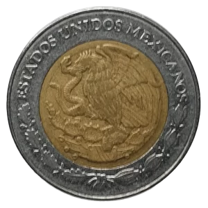 México, 1 novo peso 1994, bimetálica, 3.95 g, 21 mm, km# 550