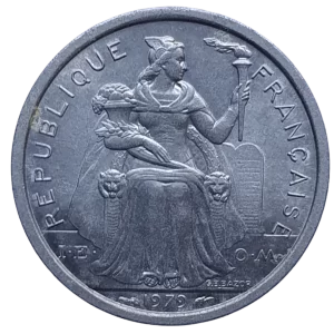 Polinésia Francesa, 1 franco 1979, alumínio, 1.3 g, 23 mm, km# 11