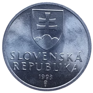 Eslováquia, 50 halierov 1993, alumínio, 1.2 g, 22 mm, km# 15