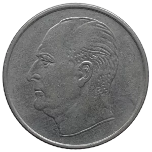 Noruega, 50 ore 1972, cuproníquel, 4.8 g, 22 mm, km# 408, Olav V