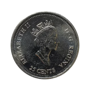 Canadá, 25 cents 2000, níquel, 5 g, 23.8 mm, km# 379, criatividade