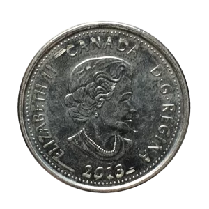 Canadá, 25 cents 2013, aço banhado em níquel, 4.4 g, 23.9 mm, km# 1700, guerra de 1812