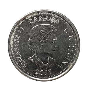 Canadá, 25 cents 2013, aço banhado em níquel, 4.4 g, 23.9 mm, km# 1700a, guerra de 1812, colorida