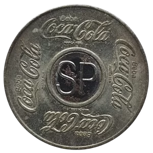 Ficha Coca-Cola, anos 90, SP, vale 1 refrigerante