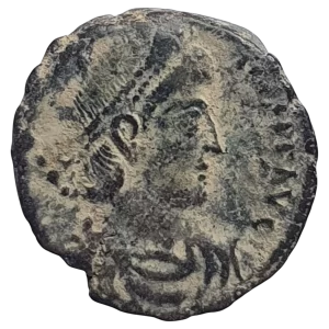 Império Romano, Constâncio II, 351 a 355 dC, follis, FEL TEMP REPARATIO