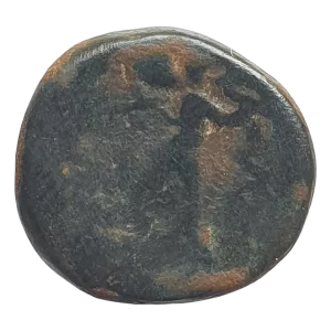 Apameia (Frígia), chalkon, bronze, 3.6 g, 15 mm, 133 a 40 a.C., Artemis com torre / Sátiro tocando flauta