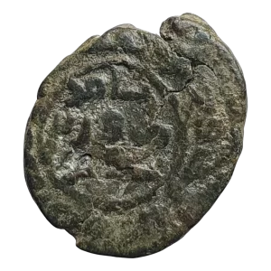 Califado Omíada (Umayyad Caliphate), fals, bronze, 744 a 748 dC, governador Marwan ibn Bashir