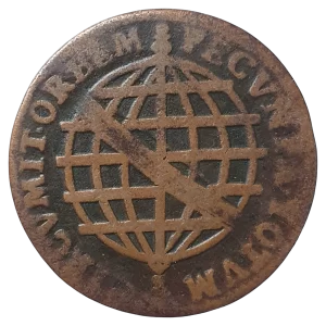 Brasil, Colônia, XX (20) réis 1753, cobre, 13.6 g, 36 mm, sem escudete