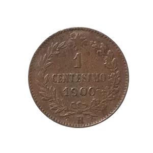 Itália, 1 centesimo 1900, cobre, 1.0 g, 15 mm, km# 29, rei Umberto I, muito difícil de aparecer!