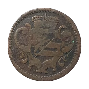 Gorízia (estado italiano), 1 soldo 1749, cobre, 2.4 g, 22 mm, km# 11, cunhada em Viena, Maria Teresa