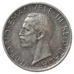 Itália, 5 liras 1929, prata 0.835, 5.0 g, 23 mm, km# 67, águia, Vitório Emanuel III