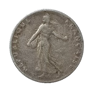 França, 50 centimes 1916, prata 0.835, 2.5 g, 18 mm, km# 854