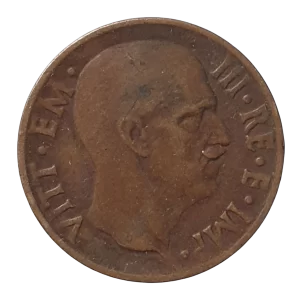 Itália, 5 centesimi 1938, cobre, 3.3 g, 20 mm, km# 73, Vitório Emanuel III