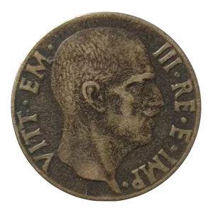 Itália, 5 centesimi 1942, bronzital, 3.0 g, 20 mm, km# 73a, Vitório Emanuel III