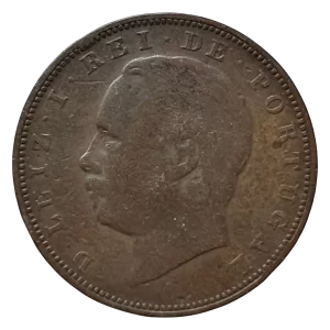 Portugal, Reino, X réis 1884, bronze, 5.6 g, 25 mm, km# 526, dom Luiz I