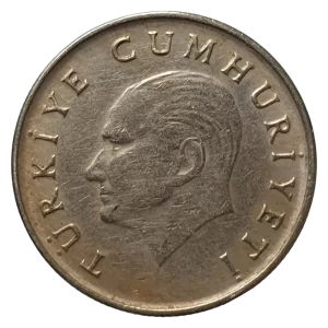 Turquia, 50 liras 1985, níquel-latão, 9 g, 26.8 mm, km# 966