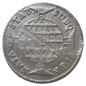 Brasil, Colônia, 960 réis 1814 B, 40 mm, 26.4 g, sobre 8 reales colonial de Fernando VII (provável México 1808-1811), Bentes 335.05.01
