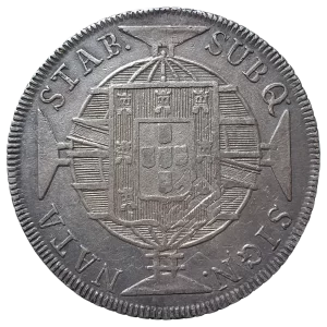 Brasil, Reino Unido, 960 réis 1819 R, 40.5 mm, 26.8 g, sobre 8 reales colonial, Bentes 387.02.01
