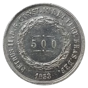 Brasil, Império, 500 réis 1853, prata 0.917, 6.3 g, 25 mm, km# 464, Bentes 494.01.01