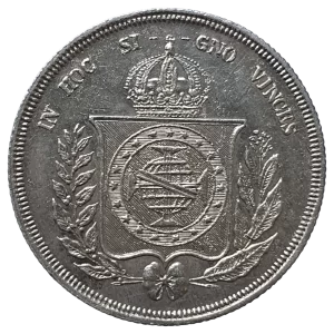 Brasil, Império, 500 réis 1857, prata 0.917, 6.3 g, 25 mm, km# 464, Bentes 494.05.01