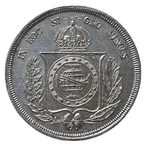 Brasil, Império, 500 réis 1860, prata 0.917, 6.3 g, 25 mm, km# 464, Bentes 494.08.01