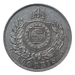 Brasil, Império, 500 réis 1867, prata 0.917, 6.3 g, 25 mm, km# 472, Bentes 495.01.01, busto Pedro II (C.L.)