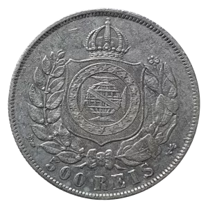 Brasil, Império, 500 réis 1868, prata 0.917, 6.3 g, 25 mm, km# 472, Bentes 495.01.02, busto Pedro II (C.L.)